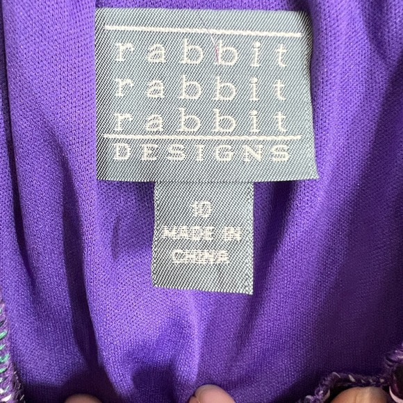 Rabbit Rabbit Rabbit Designs Dress Handkerchief Hem Boho Multicolor 12 - Picture 4 of 10